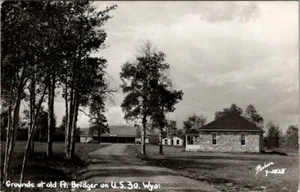 WYOMING - GROUNDS AT FORT BRIDGER - SANBORN 1928 REAL PHOTO POSTCARD - Picture 1 of 2