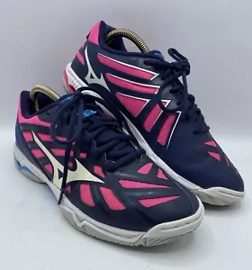Size UK 6.5 Mizuno Wave Hurricane 3 NB Netball Shoe Sneakers Trainers Blue Golf - Picture 1 of 13