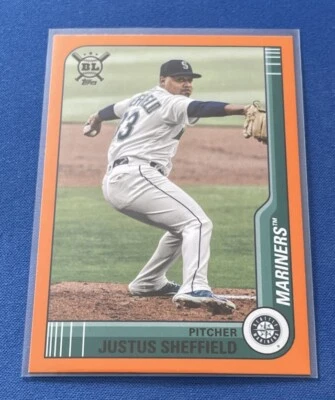 2021 Topps Big League Orange #217 Justus Sheffield Seattle Mariners - Image 1 of 2