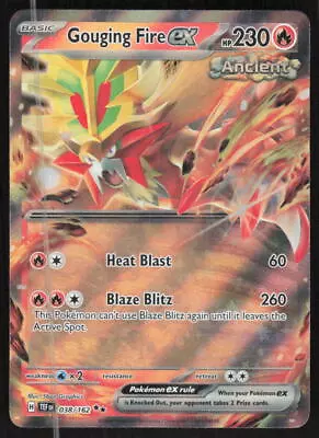 Pokemon TCG SV05: Temporal Forces #038/162 Gouging Fire ex NM - Image 1 of 2