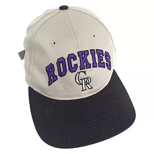 Colorado Rockies Baseball Cap CR Purple Embroidered Logo Tan Black One Size Hat - Picture 1 of 8