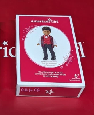 American Girl Doll Pop Of Plaid Plaid Logan Holiday Boy Outfit NEW NIB - Image 1 of 4