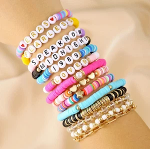 Swiftie 14 pc Friendship Bracelets Taylor Swift Album Collection Eras 1989 Gift - Picture 1 of 6