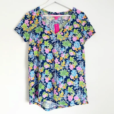 Disney x Lilly Pulitzer Etta V Neck T shirt Tee Top XXS, XS, S RARE Great GIFT - Image 1 of 4