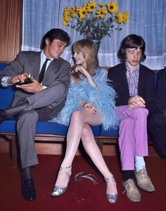 Mick Jagger Marianne Faithful And  Alain Delon Print 11 x 14 - Picture 1 of 3