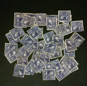 Postage Stamps For Crafting: 1938 3c Thomas Jefferson; Purple; 50 Pieces - Picture 1 of 1