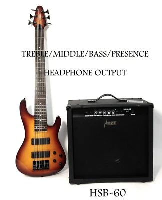 Haze 40W Bass Amplifier w/Treble,Middle,Bass,Presence. Headphone Output. HSB-60 - Image 1 of 4