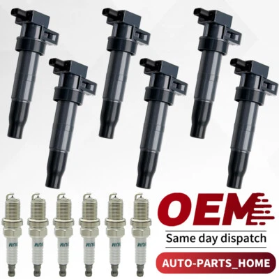 6X Bobinas de encendido y bujía para Hyundai Santa Sonata Kia Sedona Sorento UF546 Foto 1 de 4