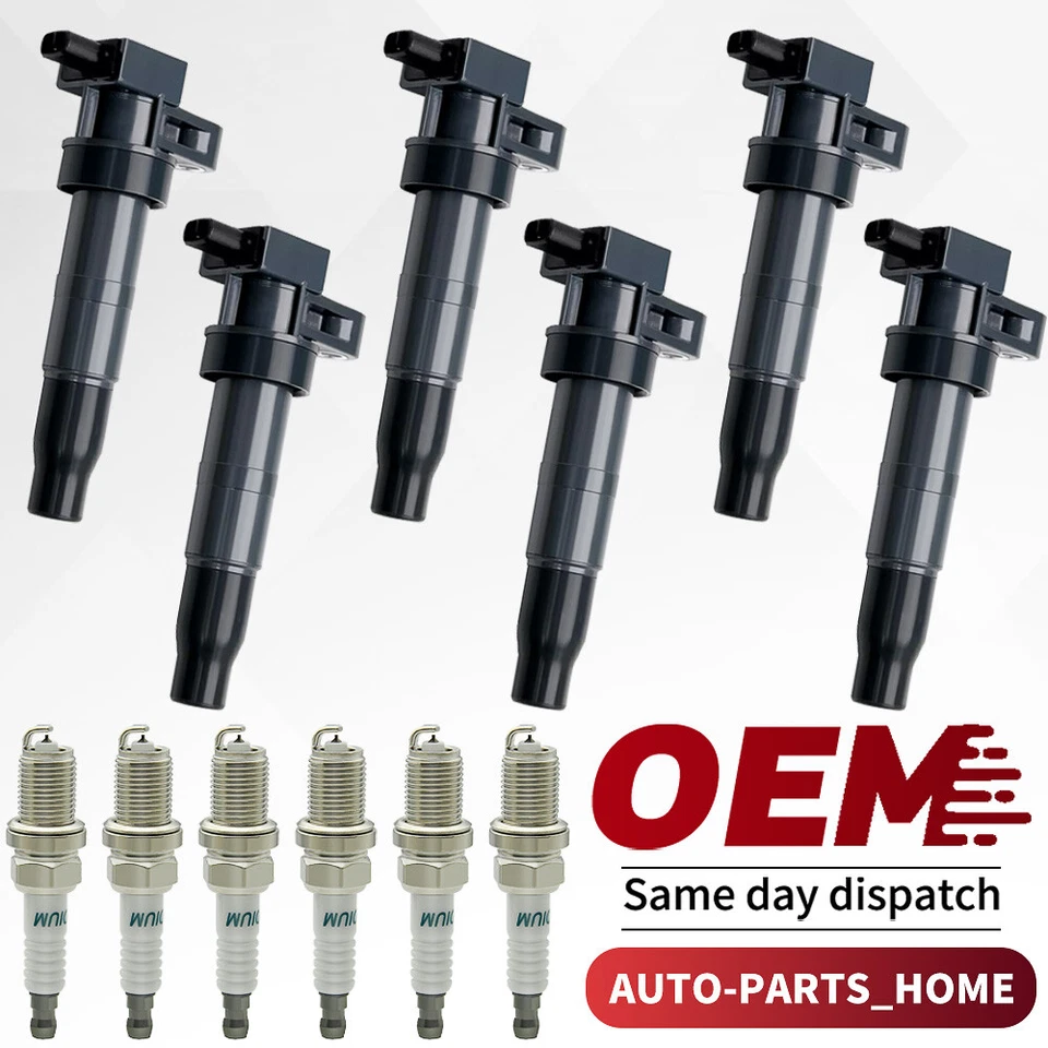 6X Bobinas de encendido y bujía para Hyundai Santa Sonata Kia Sedona Sorento UF546 Foto 1 de 4