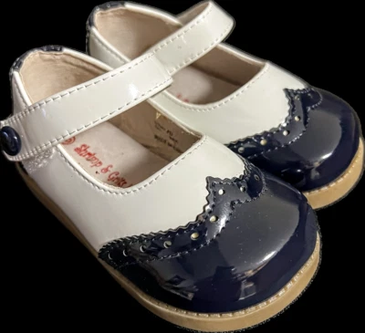 Zapatos Mary Jane Shrimp & Grits para niños pequeños talla 8 azul marino y blanco Foto 1 de 4