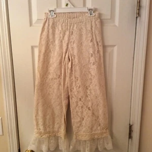 Persnickety Pants Girls Size 12 Ivory Color With Ruffles Ruffle Pants - Picture 1 of 6