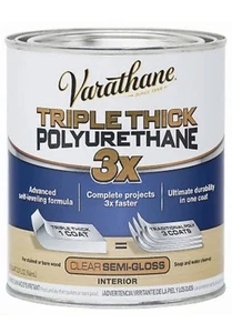Rust-Oleum Varathane Triple Thick Polyurethane 3x Clear Semi Gloss 1 Quart - Picture 1 of 1
