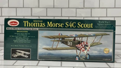 GUILLOWS BALSA WOOD THOMAS MORSE S4C SCOUT MODEL AIRPLANE #201 *BRAND NEW - Image 1 of 4
