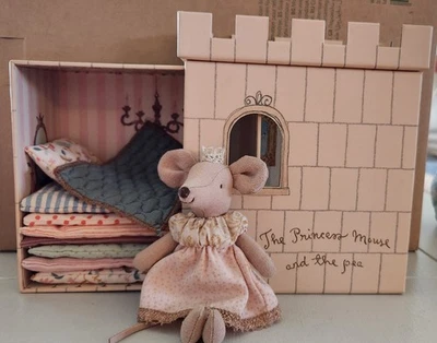 2019 Maileg Prinzessin Maus und die Erbse im kompletten Bett/Schloss - EUC - nicht mehr produziert - Bild 1 von 4