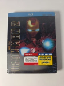 Iron Man 2 (Blu-ray DVD) Rare Steelbook Metalpak Numbered Lenticular NEW - Picture 1 of 10