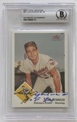 LUIS APARICIO SIGNED "HOF 84" 2003 FLEER TRADITION #67 BECKETT AUTHENTIC AUTO - Image 1 of 2
