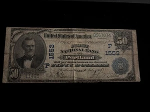 1902 $50 DB First National Bank PORTLAND Oregon National Currency CH #1553 - Picture 1 of 11
