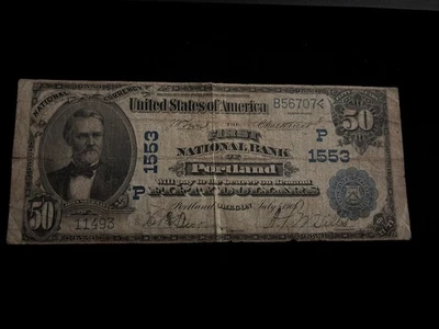 1902 $50 DB First National Bank PORTLAND Oregon National Currency CH #1553 - Image 1 of 4