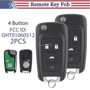 2 Replacement For 2010 2011 2012 2013 2014 2015 2016 Chevrolet Cruze Key Fob - Picture 1 of 9