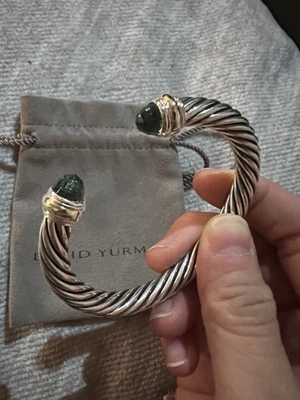 David Yurman Prasiolite 7mm Cuff Classic Cable Bangle New With Dust Bag - Image 1 of 4