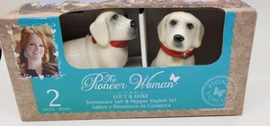 The Pioneer Woman Lucy and Duke Dog Salt and  Pepper Shaker Set, New In Box - Picture 1 of 3