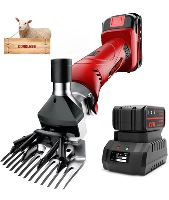 Dragro Cordless Electric Sheep Shears 500W 2x 3000mAH Batteries Charger Case NEW
