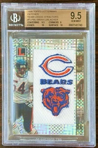 2008 Topps Letterman Brian Urlacher Bears Logo Patch /3 Xfractor BGS 9.5 Pop 1 - Picture 1 of 2