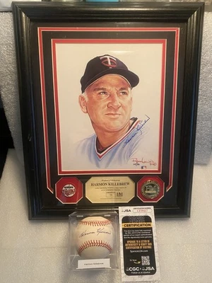 Harmon Killebrew Autographed Framed Photo and Baseball - Twins HOF Legend COAs - Image 1 of 4