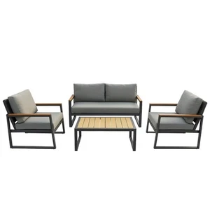 Meble ogrodowe Lounge Outdoor Lounge Zestaw wypoczynkowy 4 szt. Balkon Lounge Taupe Sahara - Zdjęcie 1 z 7