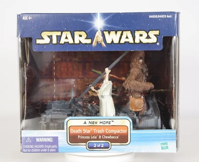 Star Wars New Hope DEATH STAR COMPACTADOR DE BASURA SET 2 de 2 LEIA CHEWIE Hasbro NUEVO Foto 1 de 4