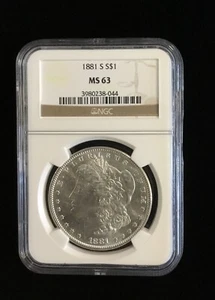 1881 S Morgan Dollar MS 63 NGC Silver $1 Uncirculated Coin - Picture 1 of 2