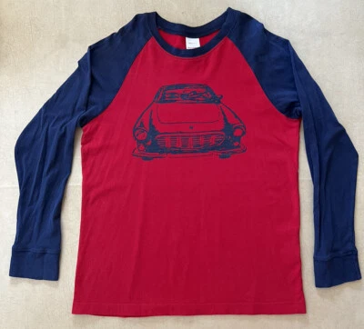 Hanna Andersson Red & Navy Blue Car Graphic Baseball Tee Boys Size 12  150cm - Image 1 of 4