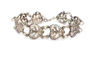 Vintage Sterling Silber 925 Herz Armband 6,75" U6 - Bild 1 von 9
