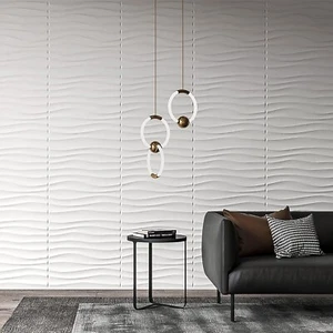 Art3d PVC 3D Wall Panels,Wave Design for Indoor Decor,White,50x50 CM (12 Pack) - Picture 1 of 9