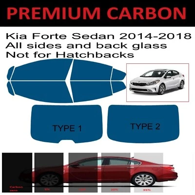 Premium Carbon Window Tint fits Kia Forte Sedan 2014-2018 precut tint - Image 1 of 4