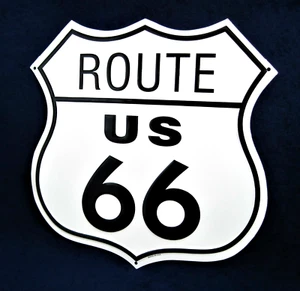 14" ROUTE 66 Shield LG -*US MADE* Embossed Metal Sign -Man Cave Garage Bar Decor - Picture 1 of 10