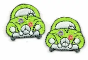 AUTOS 2er Set kleiner Bügelbild Patch Applikation Fahrzeuge - Bild 1 von 1