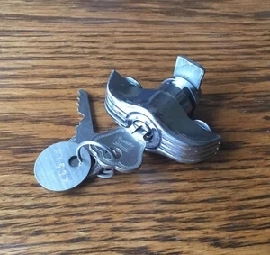 1937 Ford GLOVE BOX LOCK w/HURD KEYS vtg 1930s NOS dash knob handle - Picture 1 of 11