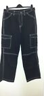 H& M Divided Womens Black Cargo Trousers Size 42EUR