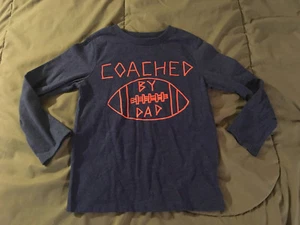 CHILDREN'S PLACE Football Coached By Dad Long Sleeve Blue T-Shirt Boy's Size 4T  - Picture 1 of 1