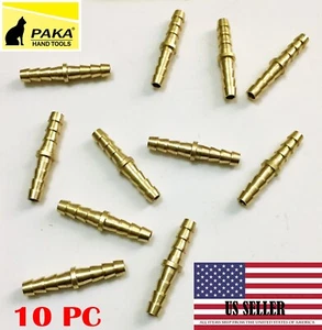10PZ - 3/16" Tubo Barb Mender Unione Giuntatrice Raccordo Ottone Gas Carburante Acqua - Foto 1 di 2
