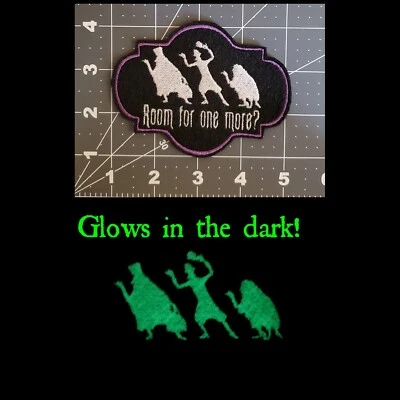 HANDMADE Disney Haunted Mansion Ghosts Iron on Patch approx 4" GLOWS IN THE DARK