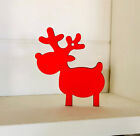 MDF Reindeer Shapes RED Wooden Pre-PAINTED Craft Blank Christmas Tag Xmas - 4mm