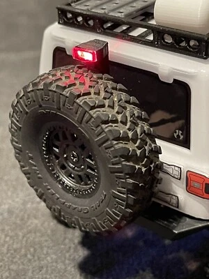 Spare Tire Mount With Third Brake Light For Axial SCX24 Jeep With PNP LED - Image 1 of 4