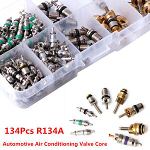 134Pcs A/C R134A Automotive Air Conditioning Valve Core Car Tire Assortment Kit
