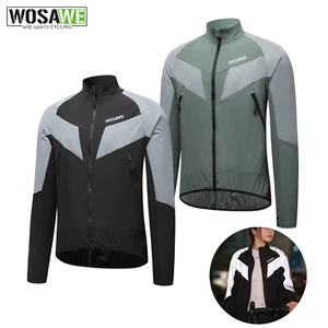 WOSAWE YKK 2-way Zipper Windproof Unisex Reflective Cycling Jackets Breathable - Picture 1 of 16