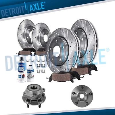 Front Rear Drilled Brake Rotors Pads Wheel Hubs for Subaru Forester XV Crosstrek - Image 1 of 4