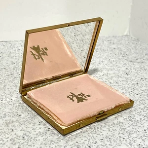 Vintage mid century 'Pegi Paris' makeup compact goldtone metal case with mirror - Picture 1 of 5