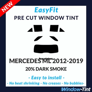 EasyFit Static Pre Cut Window Tint For Mercedes ML 2012-2019 - 20% Dark Rear - Picture 1 of 3