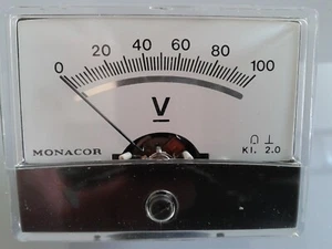 DREHSPUL-EINBAU-INSTRUMENT 100V  B60xL46 MONACOR PM-2 vintage historisch  Nr. 41 - Picture 1 of 3